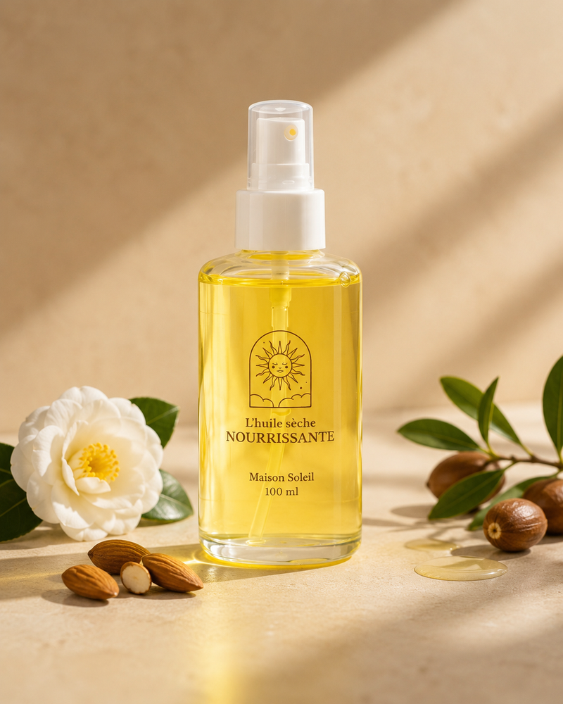 Huile sèche nourrissante : soin complet, peau soignée