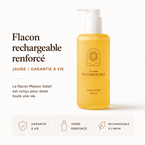 Flacon rechargeable renforcé : Jaune | Garantie à vie