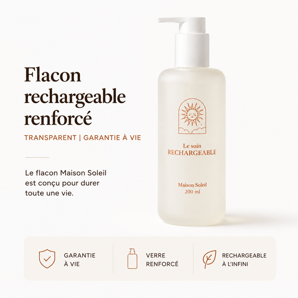Flacon rechargeable renforcé : transparent | Garantie à vie