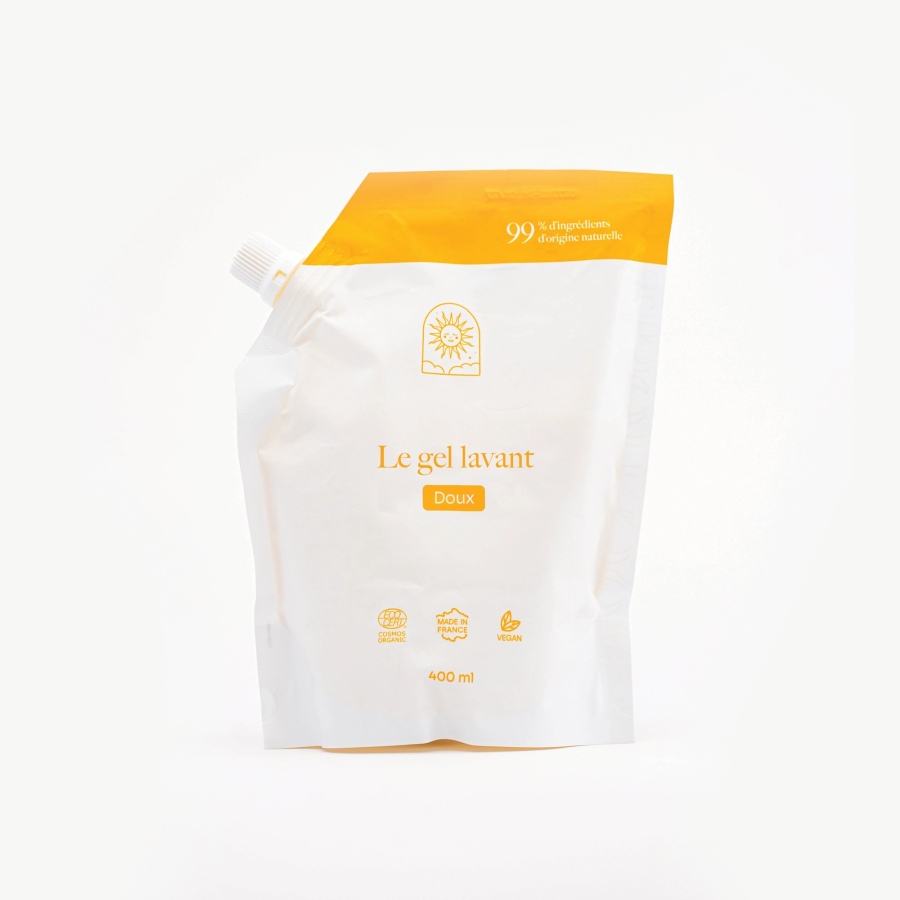 Gel lavant doux, bio, grand format, recharge pour toute la famille,