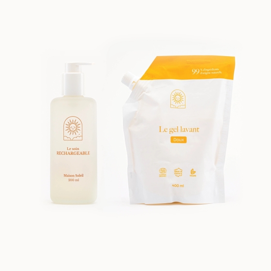 Gel lavant doux, bio, grand format, recharge pour toute la famille,