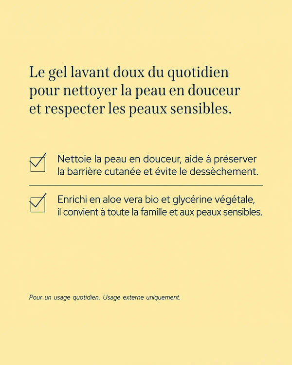 Gel lavant : nettoyage doux et respect des peaux