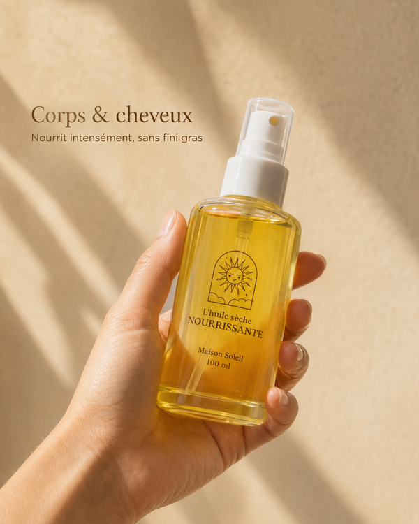 Huile sèche nourrissante : soin complet, peau soignée