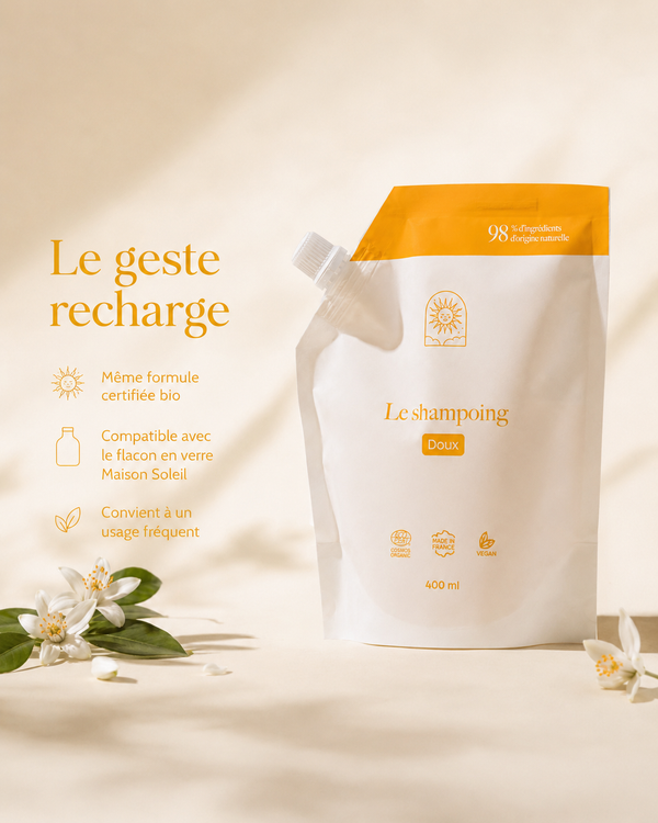 Shampoing doux sans sulfates - cheveux brillants & équilibrés