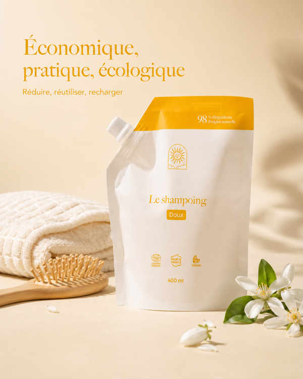 Shampoing doux sans sulfates - cheveux brillants & équilibrés