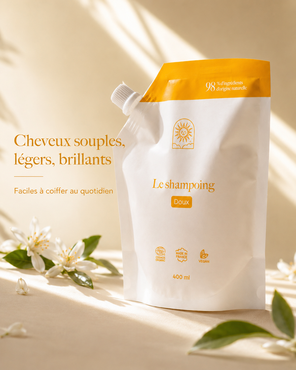 Shampoing doux sans sulfates - cheveux brillants & équilibrés