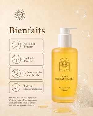 Shampoing doux : cheveux souples et brillants