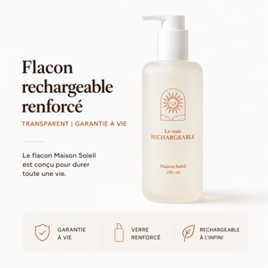 Flacon rechargeable renforcé : transparent | Garantie à vie