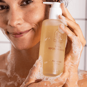 Gel lavant bio familial végan et naturel : Flacon en verre renforcé transparent - Maison Soleil