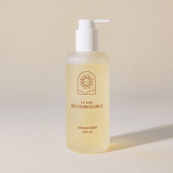 Gel lavant bio familial végan et naturel : Flacon en verre renforcé transparent - Maison Soleil