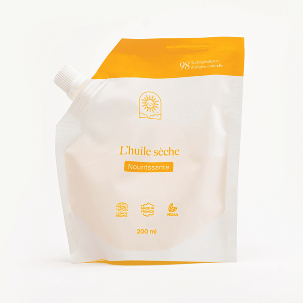 Huile sèche nourrissante BIO pour une peau douce et satinée : recharge grand format - Maison Soleil