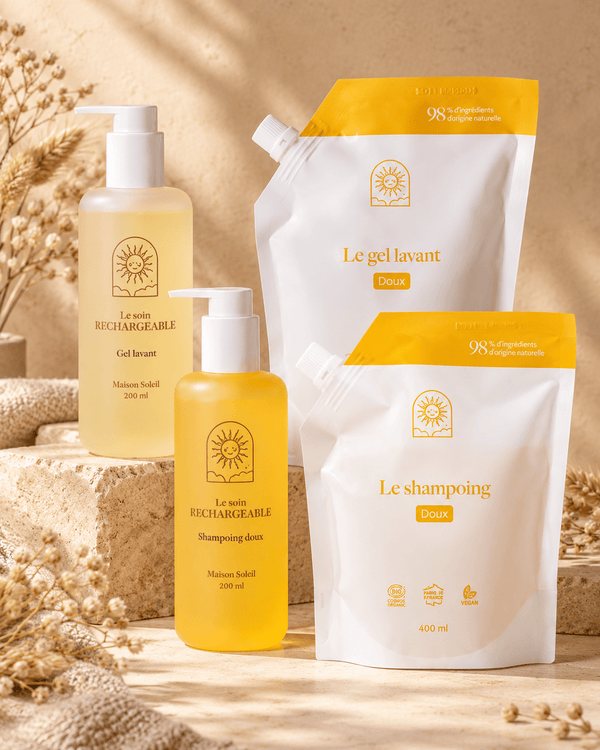 Kit Rechargeable Famille : gel lavant et shampoing bio