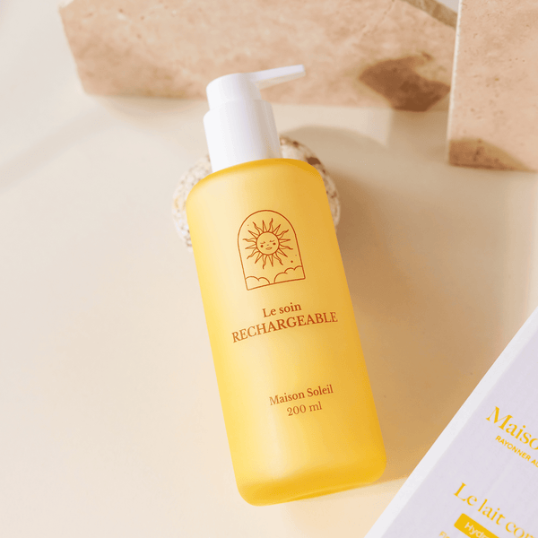 Lait corps hydratant BIO : Flacon 200 ml jaune - Maison Soleil