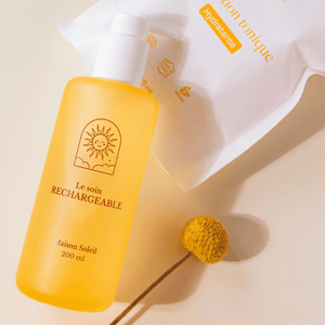 Lotion tonique hydratante BIO - Flacon en verre renforcé jaune - Maison Soleil