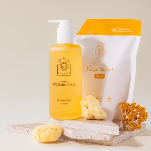 Pack Duo : Gel Lavant Bio Recharge + Flacon - Maison Soleil
