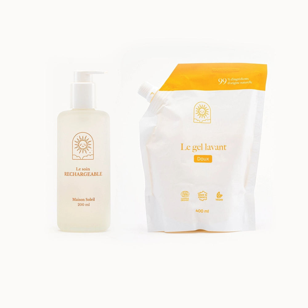 Pack Duo : Gel Lavant Bio Recharge + Flacon - Maison Soleil