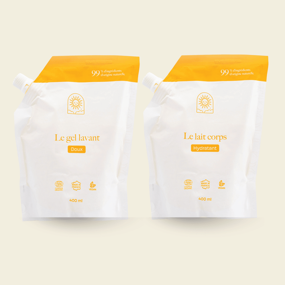Pack Routine Corps bio Recharge : Gel lavant & Lait corps bio - Maison Soleil