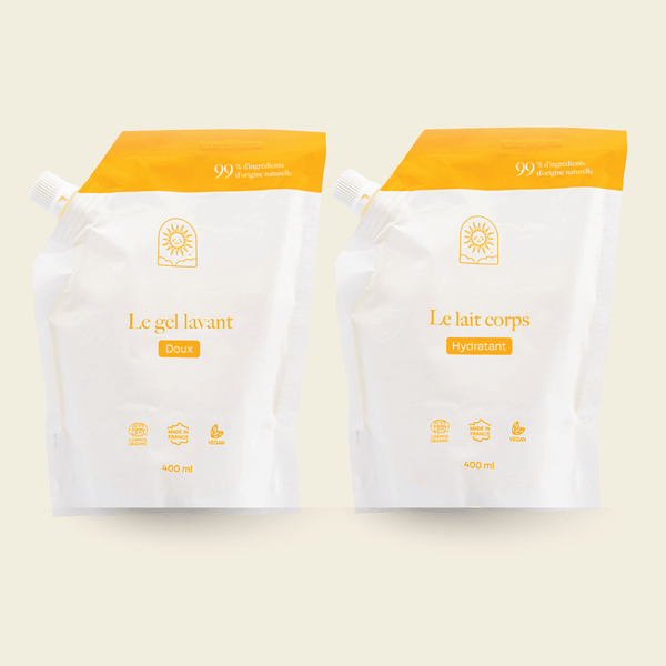 Pack Routine Corps bio Recharge : Gel lavant & Lait corps bio - Maison Soleil
